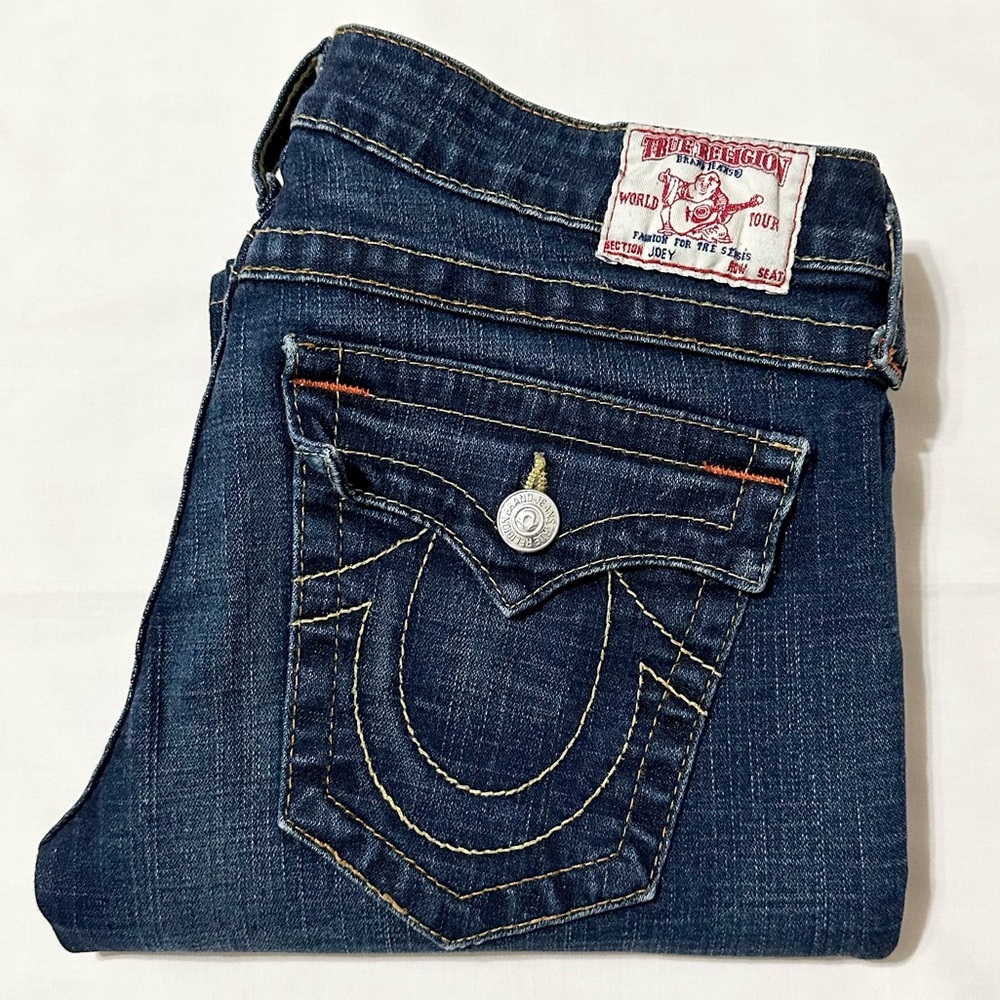 Women’s True Religion Joey Big T Twist Flare Dark Stretch Denim Jeans - 30